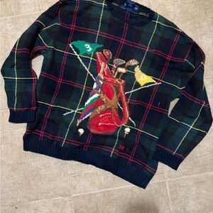 Polo Ralph Lauren Men's Plaid Sweater with Golf Design
